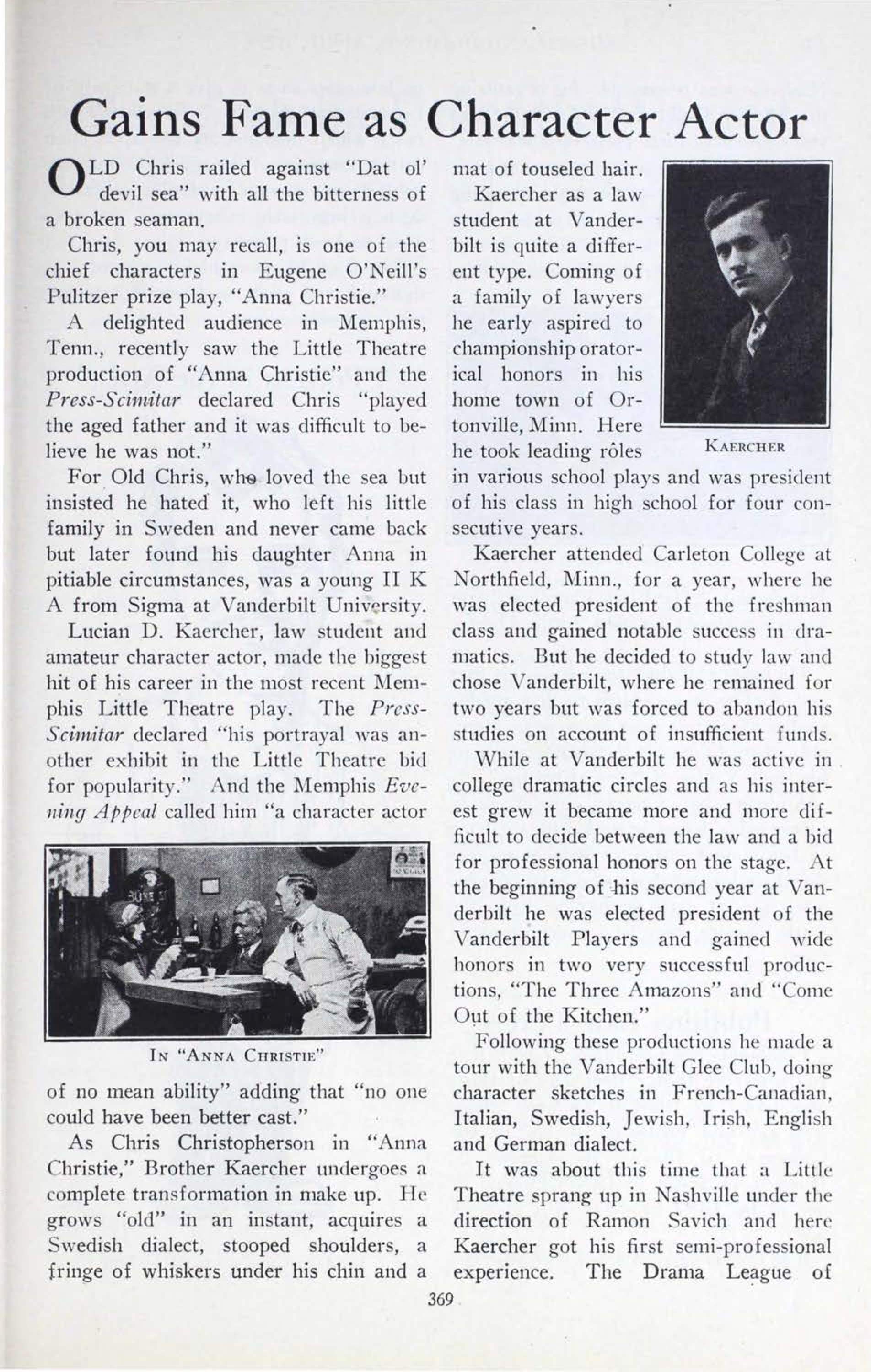 Gains Fame As Character Actor